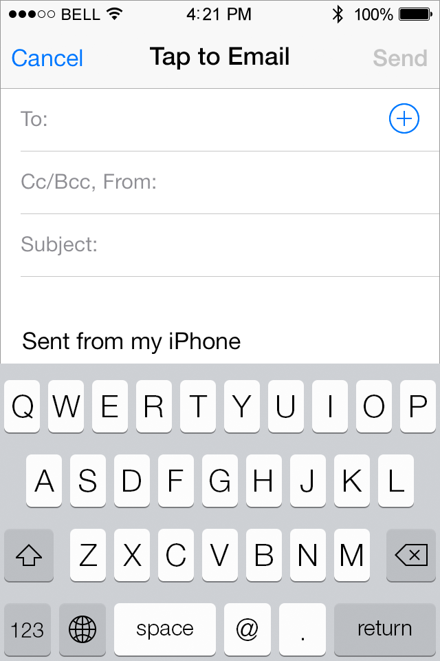 Tap To Email Contact App Features