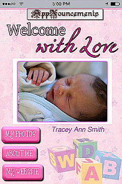 Baby Announcement - Girl App Templates