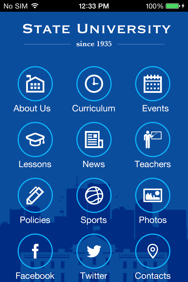 State University 2 App Templates